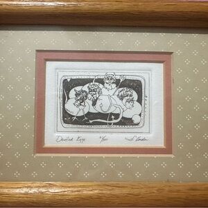 Rare Deviled Eggs 67/500 Darlene Hardie Framed Lithograph Print